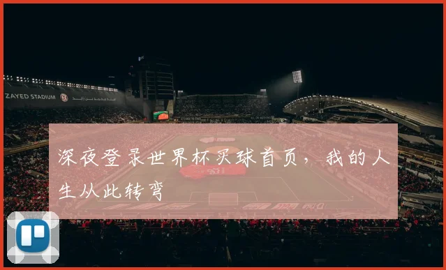 深夜登录世界杯买球首页，我的人生从此转弯